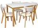 Image Set de bucătărie Evelin Gloria White/Bella beech + 4 scaune CAMEROON (White/Bella beech)