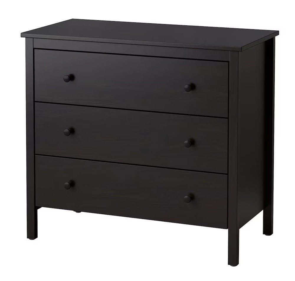 Image Комод Ikea Koppang 3 ящика 90x83 (Black/Brown)