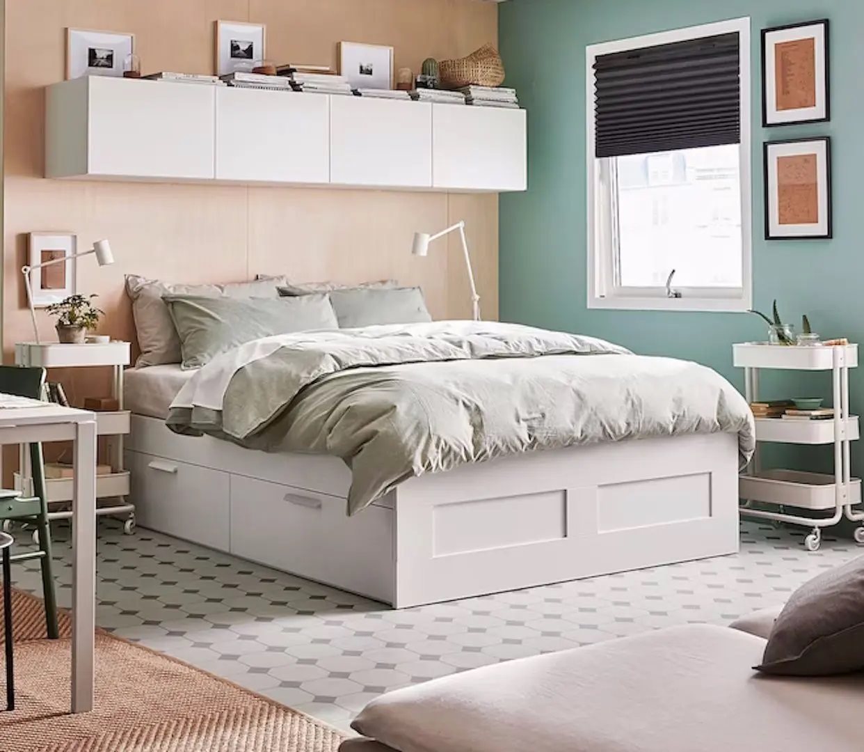 Image Кровать Ikea Brimnes с ящиками 160x200, White