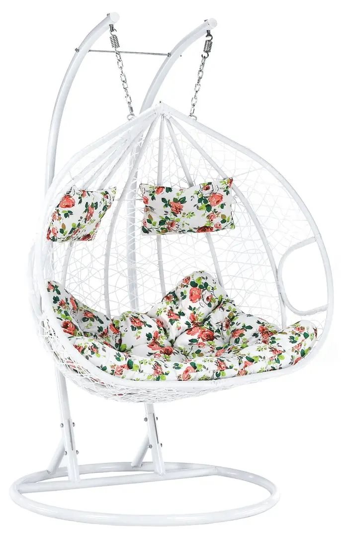 Image Подвесное кресло Tempo Kondela Dalvea 2 New (White/Flowers)