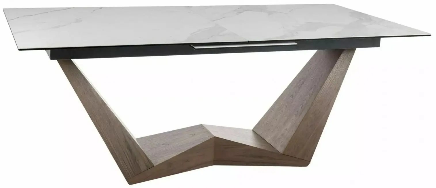 Image Стол раскладной Signal Bonucci Ceramic 200 Statuario Venato (White/Walnut)