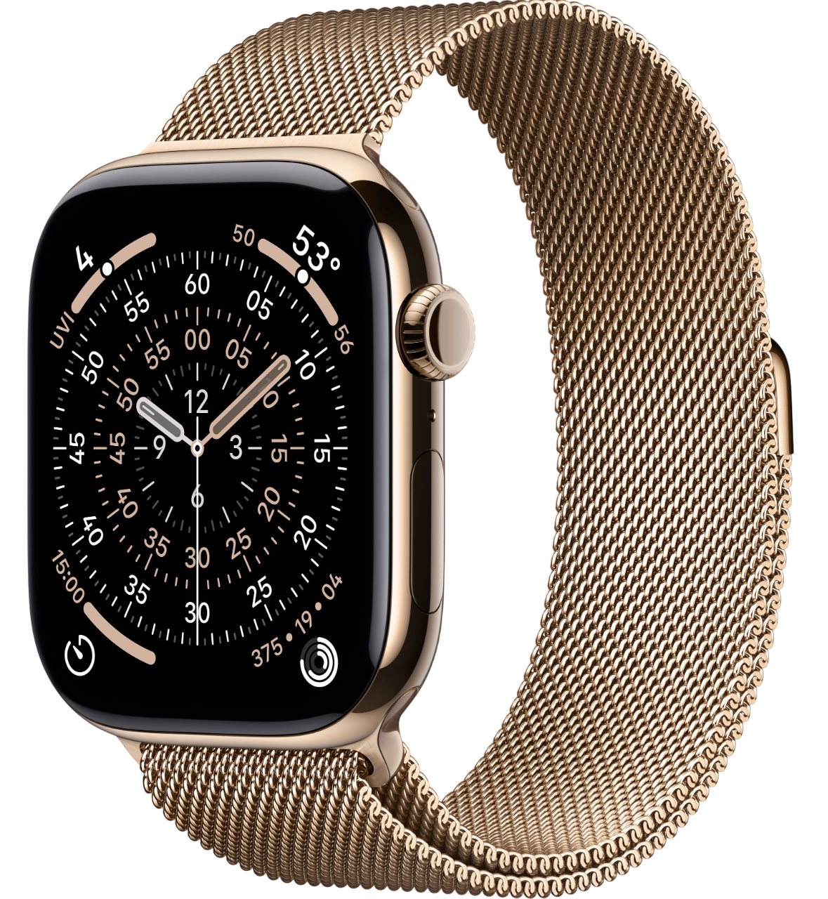 Image Apple watch Series 11 GPS + LTE 46mm MFD84 Gold Titanium Case Gold Milanese Loop - M/L