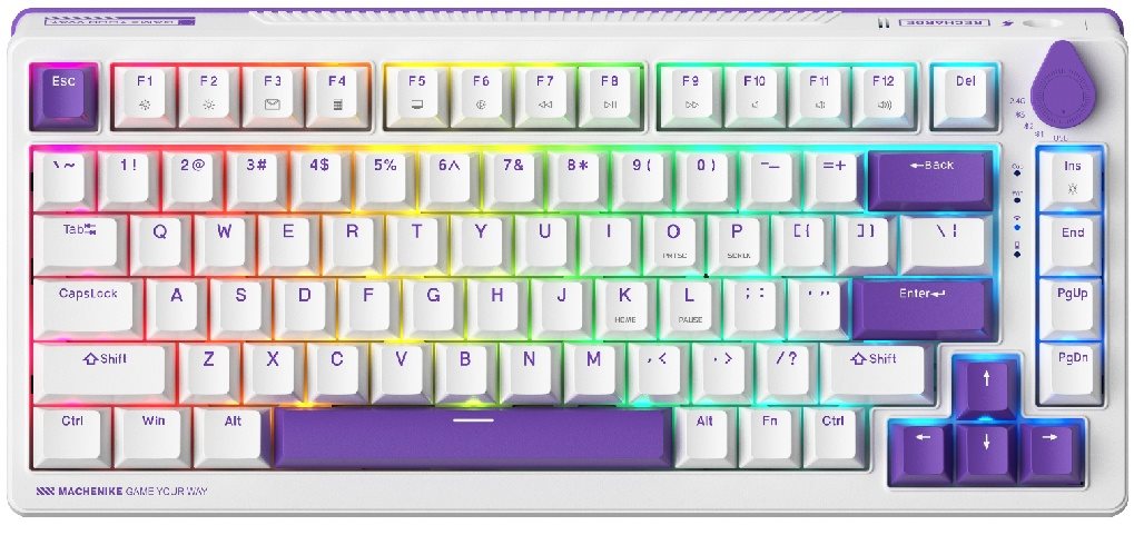Image Tastatura Machenike K600T-B82 White-Purple