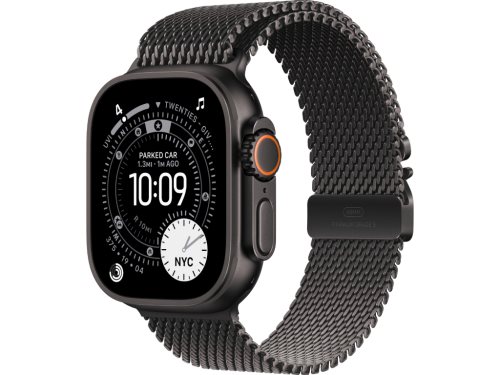 Image Apple Watch Ultra 3 GPS + LTE 49mm MF1T4 Black Titanium Case Black Titanium Milanese Loop - Large