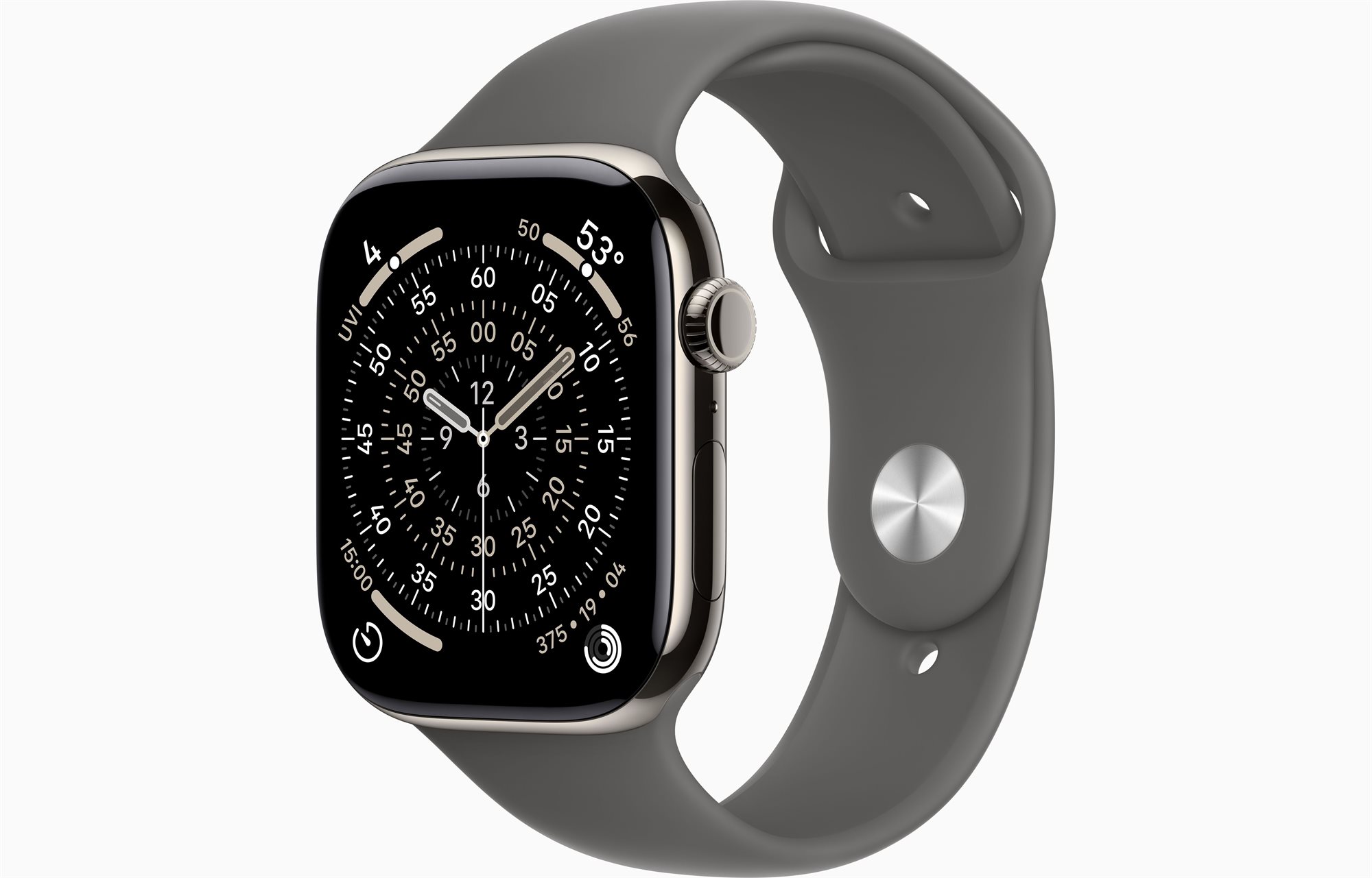 Image Apple Watch Series 11 GPS + LTE 46mm MFCW4 Natural Titanium Case with Stone Grey Sport Band S/M