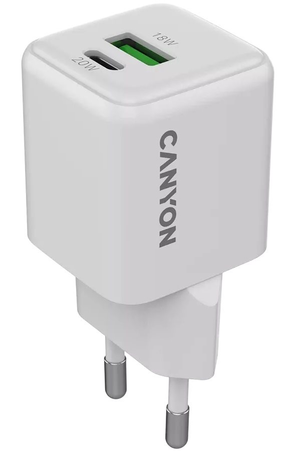 Image Încărcător CANYON CU20AC USB-C/USB- A, 20W White