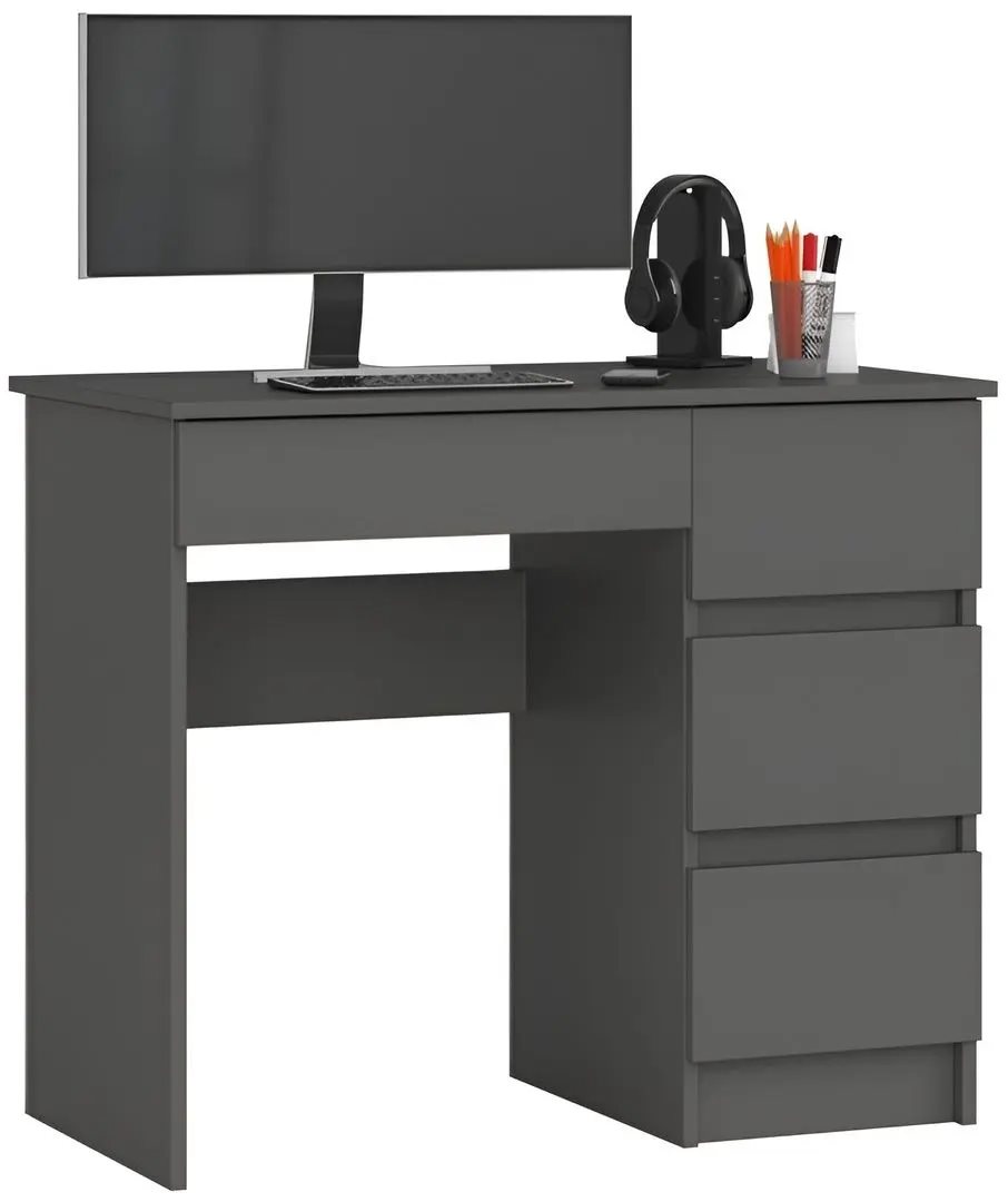 Image Стол письменный Akord A-7 90 Right, Graphite Gray
