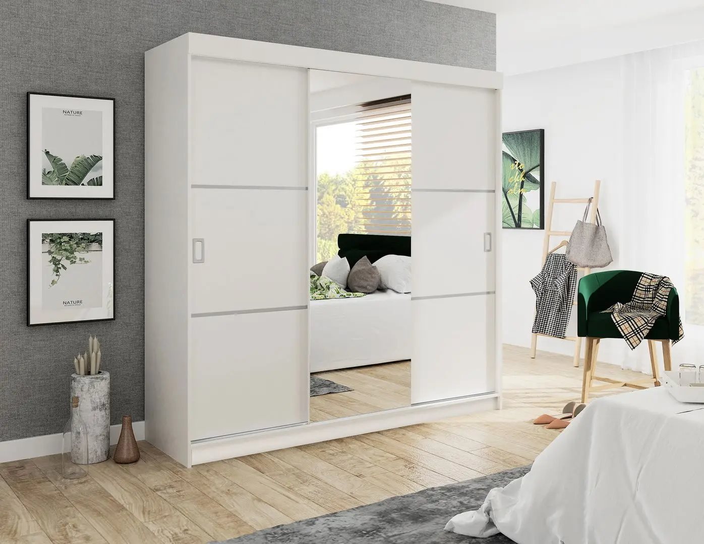 Image Шкаф-купе Prime Furniture Bill 3 200x205x59, White