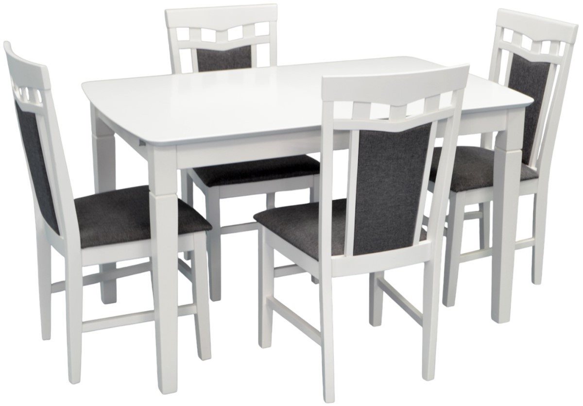 Image Комплект для кухни Evelin HV-27V White + 4 стула Deepa R White/NV-10WP Grey