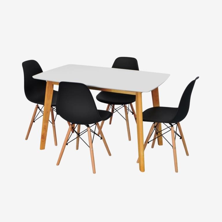 Image Обеденный набор Evelin COOPER White/Bella beech + 4 LC-021 Black