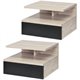 Image Набор прикроватных тумбочек Homcom 831-338V01 35x32x22см (Oak/Black)
