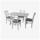 Image Set de sufragerie Evelin COOPER White + 4 COCO White/NV-10WP Grey