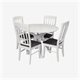 Image Обеденный набор Evelin Raffles Round White + 4 Wenyi White/NV-10WP Grey