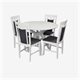 Image Set de sufragerie Evelin Raffles Round White + 4 Deepa R White/NV-10WP Grey