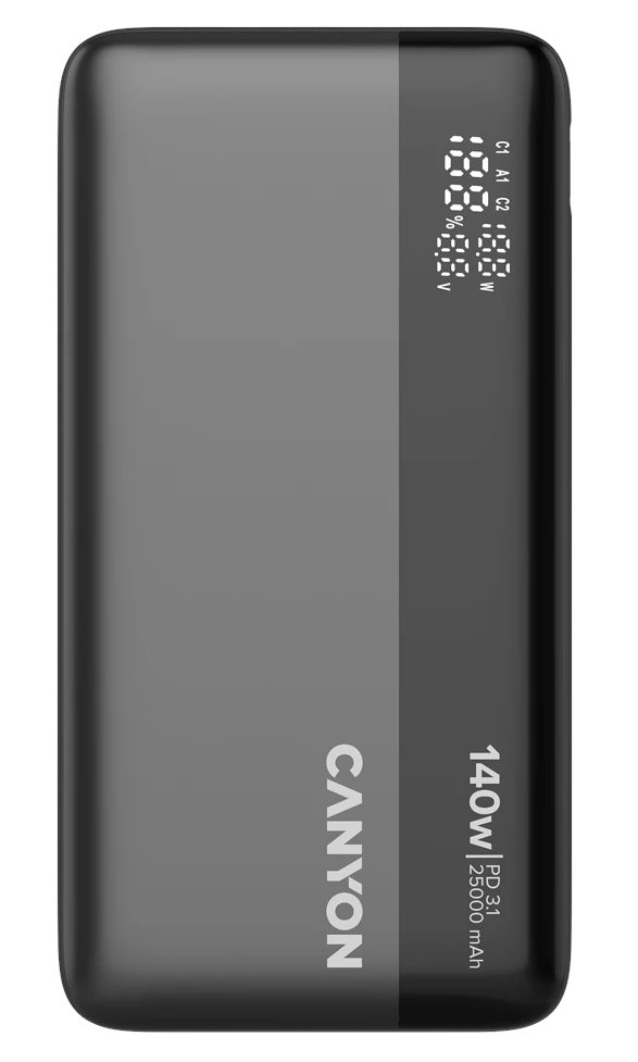 Image Внешний аккумулятор CANYON PB-240 25000mAh, Dark Grey