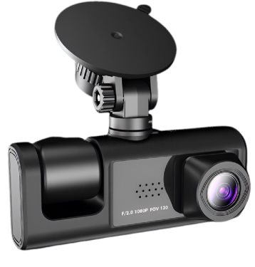 Image Camera de bord WOO DVR-F80 Cam+Rear, Black