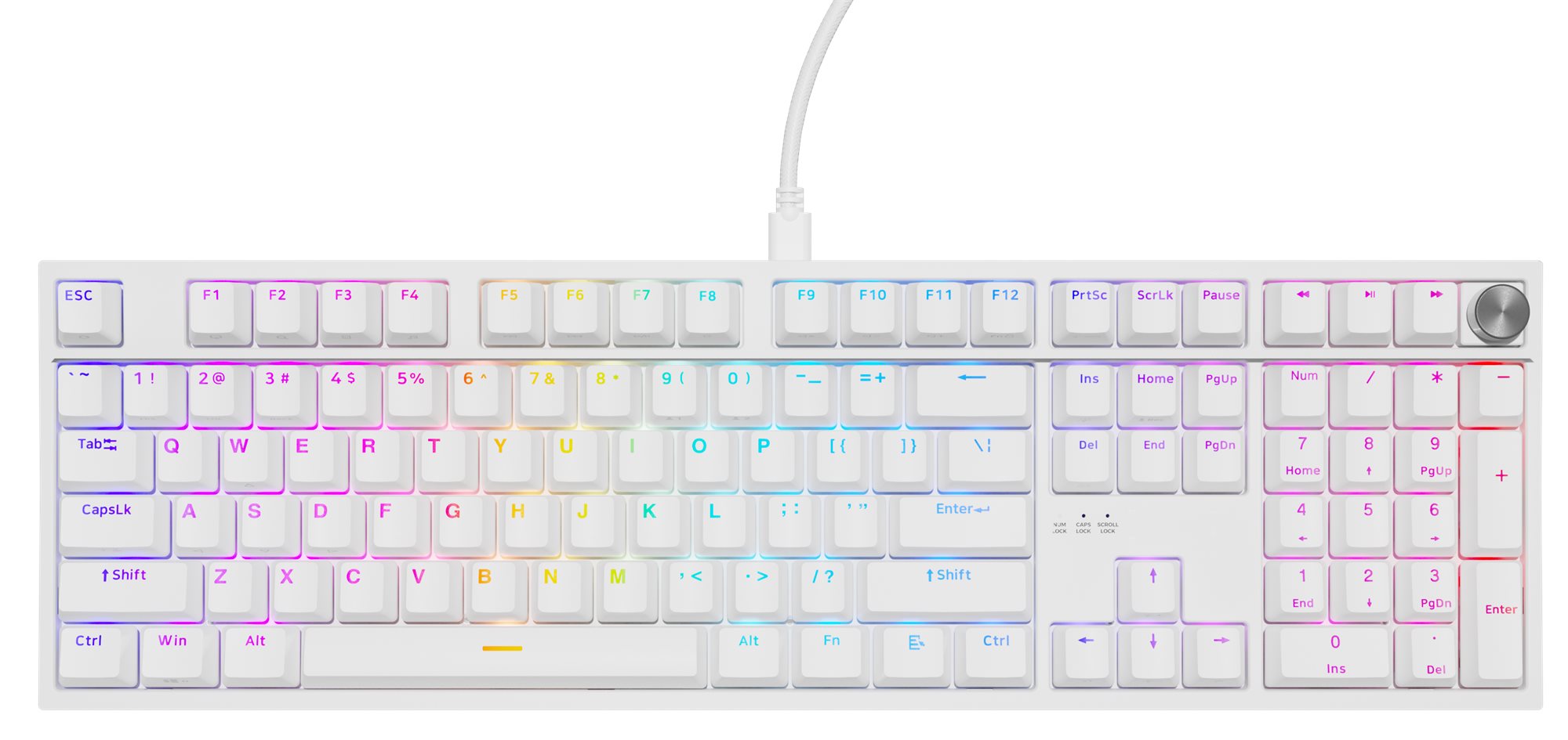 Image Tastatură Genesis Thor 404 US, White (Oetemu Peach Silent)