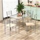 Image Set de dining Costway HW66274 1+4 Natural/Silver