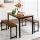 Image Set de dining Costway KC55455CF 1+2 Black/Coffee