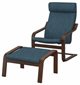 Image Fotoliu cu taburet  Ikea Poang/Hillared Brown/Dark Blue
