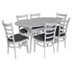 Image Комплект для кухни Evelin Raffles Oval White + 6 стульев COCO White/NV-10WP Grey