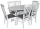 Image Комплект для кухни Evelin Raffles Oval White + 6 стульев Wenyi White/NV-10WP Grey