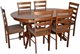 Image Set pentru bucătărie Evelin HV-33V Burnish oak + 6 scaune GLORIA Burnish oak/Ekea12 Dark Brown