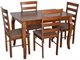 Image Комплект для кухни Evelin HV-29V Burnish oak + 4 стула GLORIA Burnish/Ekea12 Dark Brown