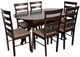 Image Комплект для кухни Evelin Raffles Oval Chocolate + 6 стульев Gloria Chocolate/Ekea12 Dark Brown