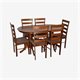 Image Комплект для кухни Evelin HV-24V Burnish oak + 6 стульев GLORIA Burnish oak/Ekea12 Dark Brown