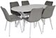 Image Set pentru bucătărie Evelin Raffles Oval White + 6 scaune YTC 055WH BLU13 Light grey