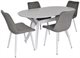 Image Комплект для кухни Evelin Raffles Oval White + 4 стула YTC 055WH BLU13 Light grey