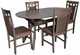 Image Комплект для кухни Evelin Raffles Oval Antique Grey + 4 стула Deepa R Antique Grey/Ekea12 Dark Brown