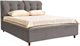 Image Кровать Confort Adele Modern 160x200см Velluto 15 Silver/Walnut