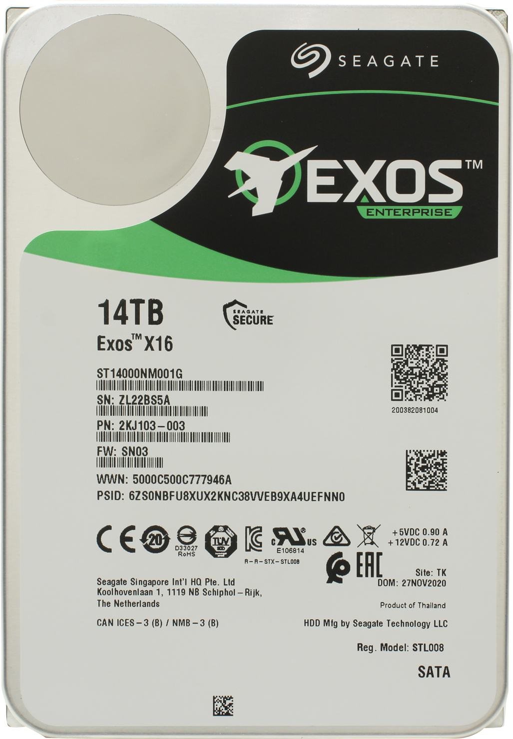 Жесткий диск HDD Seagate Exos 14Tb (ST14000NM001G)