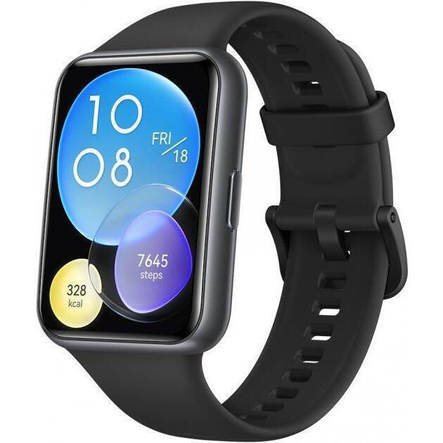 Ceas inteligent Huawei Watch Fit 2 Active Midnight Black Silicone Strap