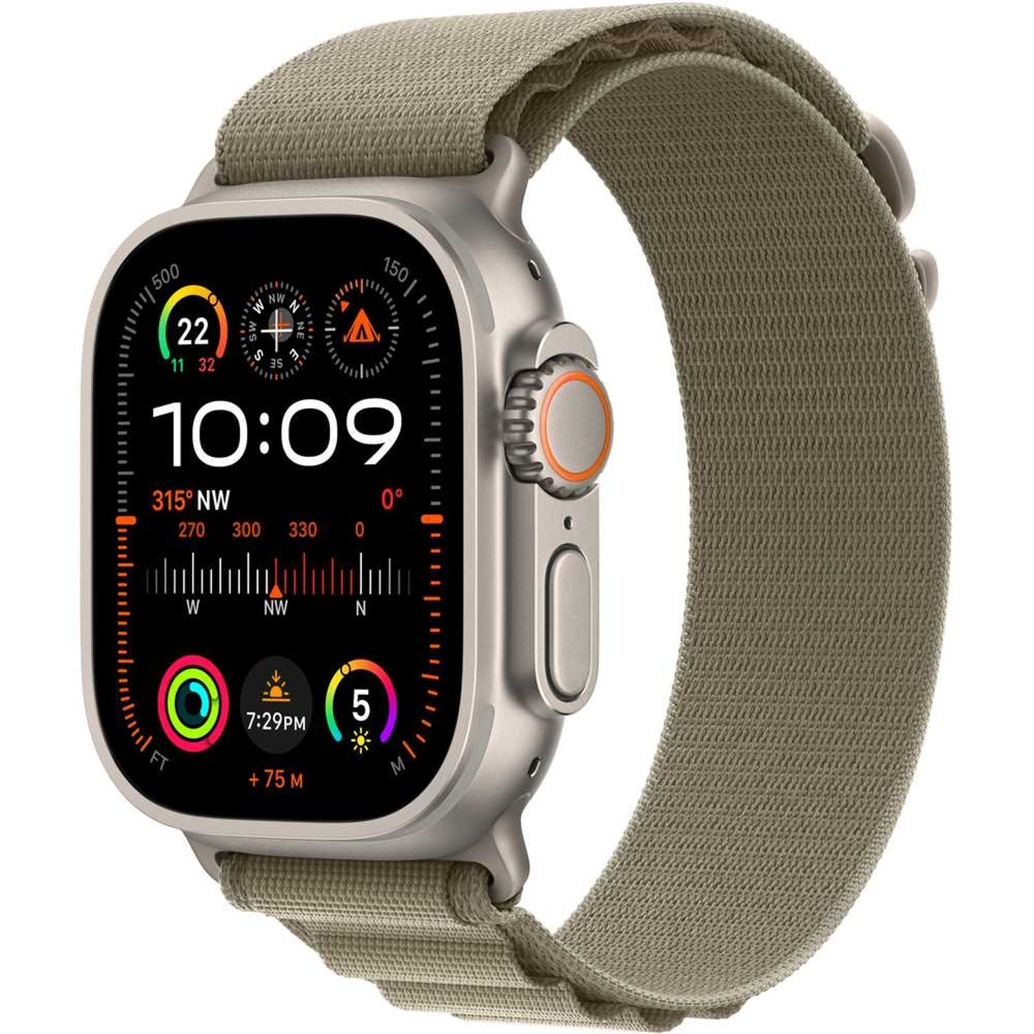 Ceas inteligent Apple Watch Ultra 2 GPS + LTE 49mm MREY3 Titanium Case Olive Alpine Loop - Medium