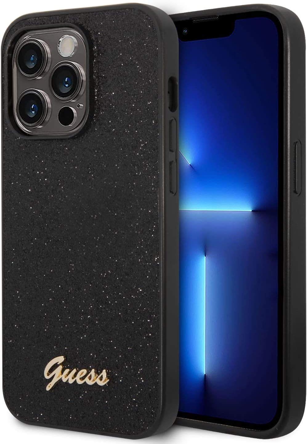 Husă Guess iPhone 14 Pro Max Black Glitter