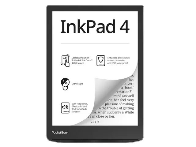 Электронная книга PocketBook InkPad 4, 7.8" Metallic Grey
